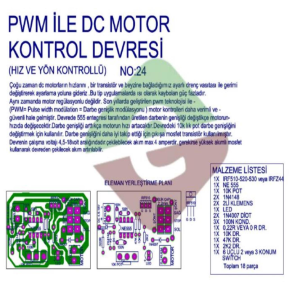 DC motor kontrol devresi 4A hız ve yön kontrollü demonte kit kendin yap (NO:24)