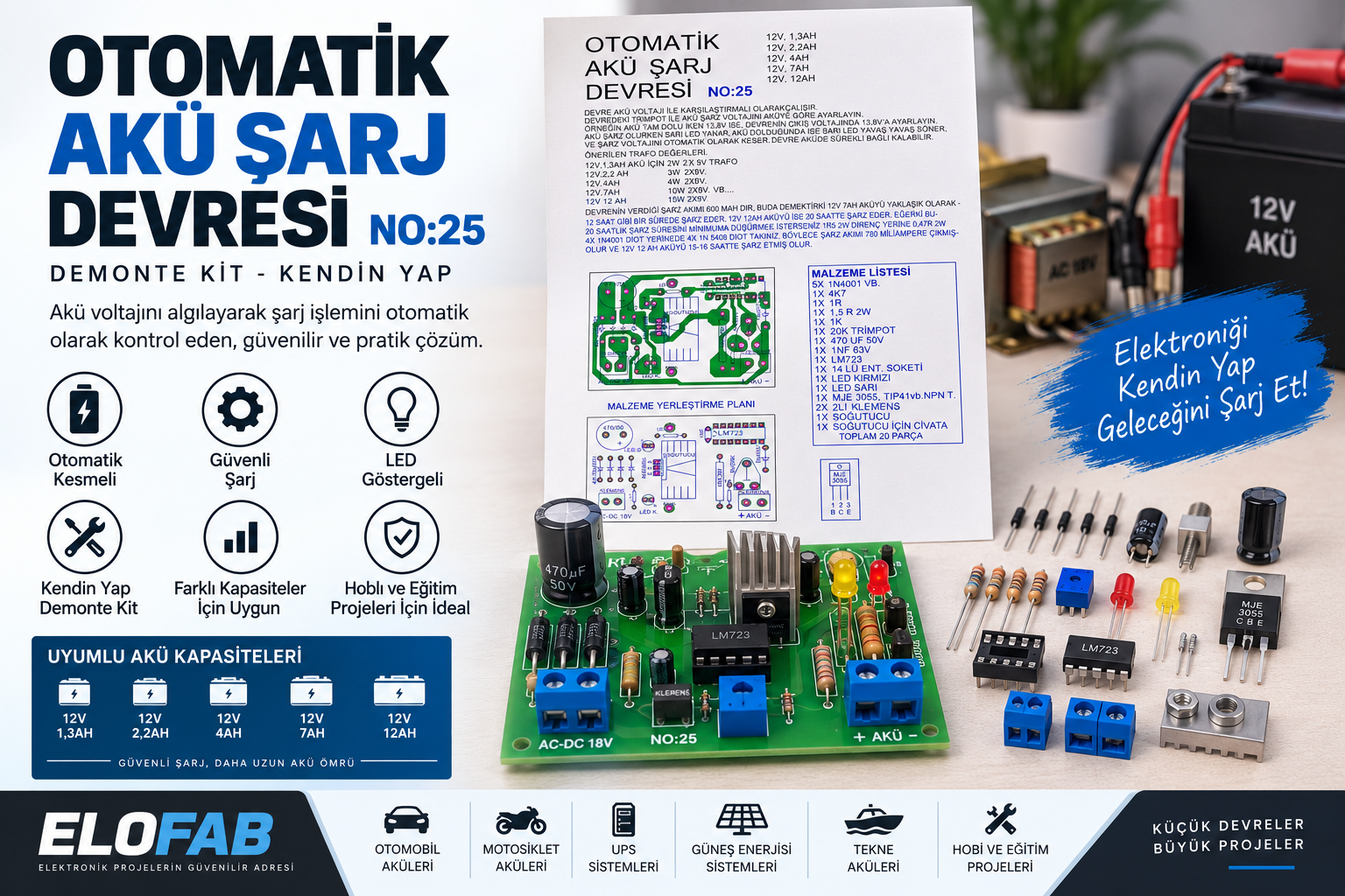 otomatik akü şarj devresi