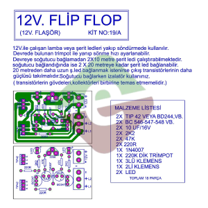 12V flip flop devresi şerit ledler için demonte kit kendin yap