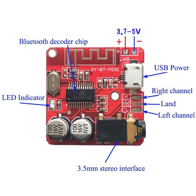 Bluetooth Ses Alıcı Modülü 4,1 Stereo mp3 Decoder - Görsel 3
