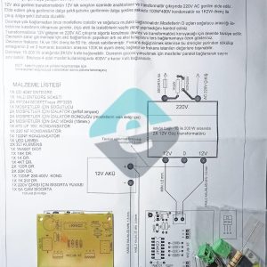 İnvertör Devresi12/220V Geri Beslemeli Frekans Ve Voltaj Ayarlı Demonte Kit Kendin Yap